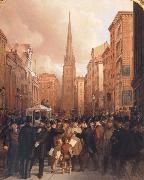 James H. Cafferty Wall Street oil painting on canvas